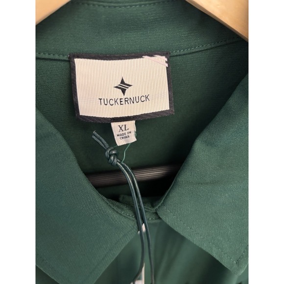 Tuckernuck Women's Hunter Green Crepe Callahan Shirt Dress Size XL New $148 - Picture 3 of 5